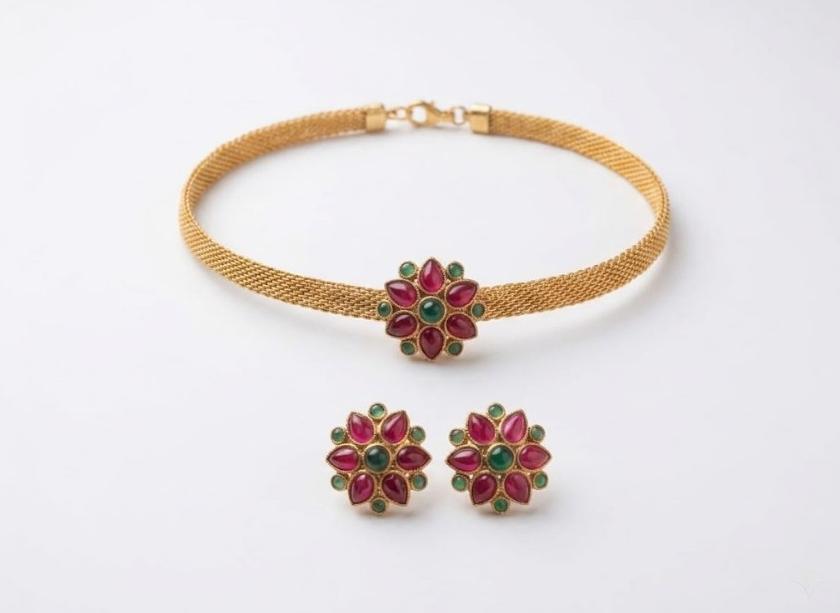 Floral Choker Neck Set